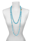 18 Karat Gold Arizona Sleeping Beauty Turquoise Bead  Necklace
