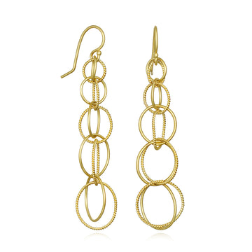 18 Karat Gold Double Loop Twist Earrings