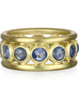 18 Karat Gold Rose Cut Blue Sapphire Band