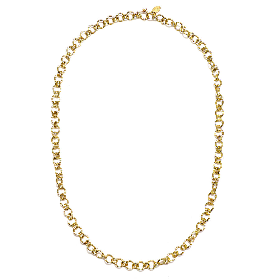18 Karat Gold Round Link Chain