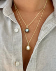 18 Karat Gold Golden South Sea Pearl Pendant Necklace