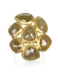 18 Karat Gold Milky Diamond Daisy Ring