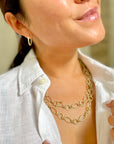 18 Karat Gold Burnished Diamond Hoops - Large