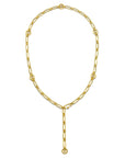 18 Karat Gold and Diamond Handmade Paperclip Link Necklace