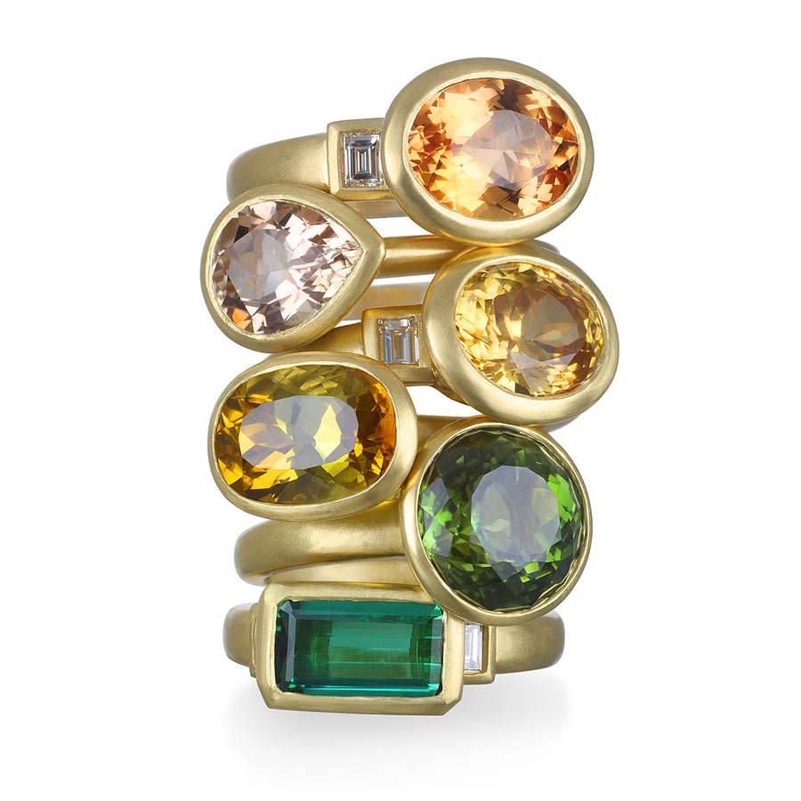 18 Karat Gold Green Tourmaline Ring