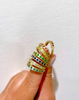 18 Karat Gold Tsavorite Garnet Bar Ring