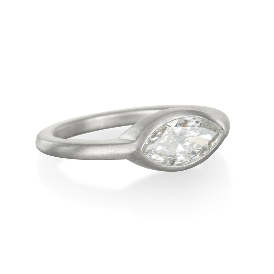 Platinum Marquise Diamond Bezel Ring