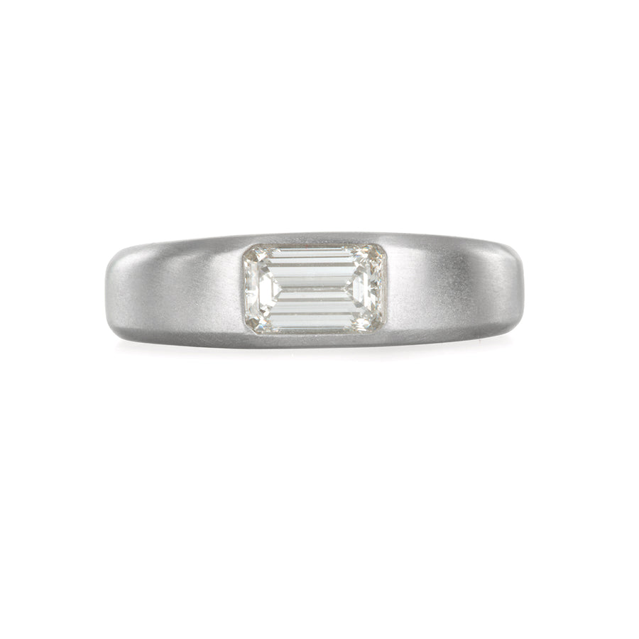 Platinum Emerald Cut Diamond Engagement Ring