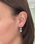 Platinum Double Diamond Hinge Earrings