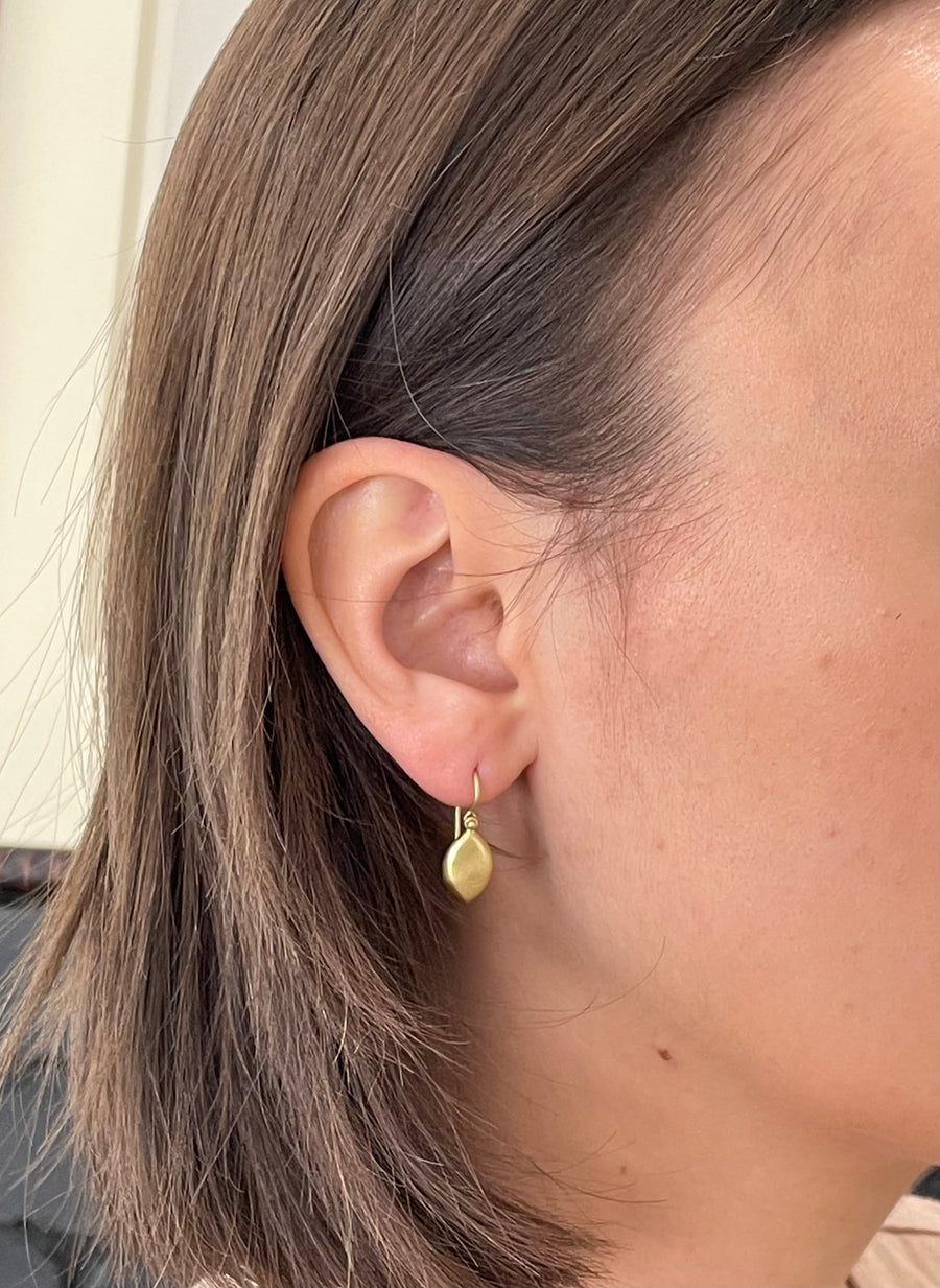 18 Karat Gold Hinged Marquise Chiclet Earrings