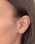 18 Karat Gold Diamond Granulation Stud Earrings
