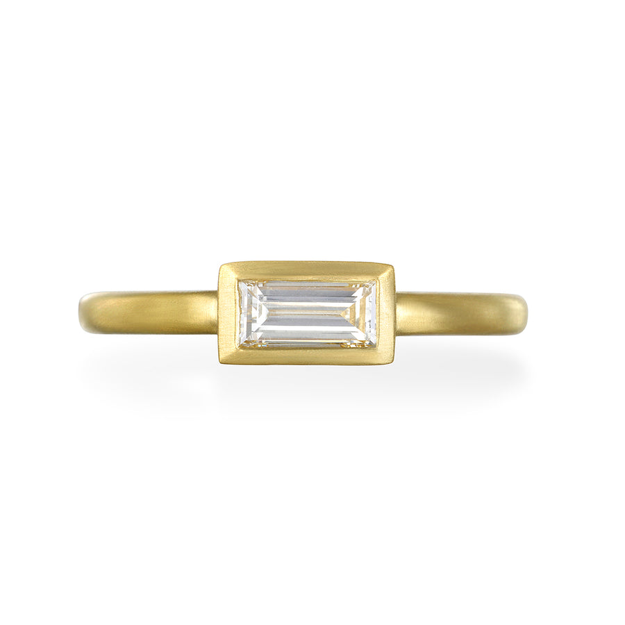 18 Karat Gold Diamond Baguette Bezel Ring-.48 Carats