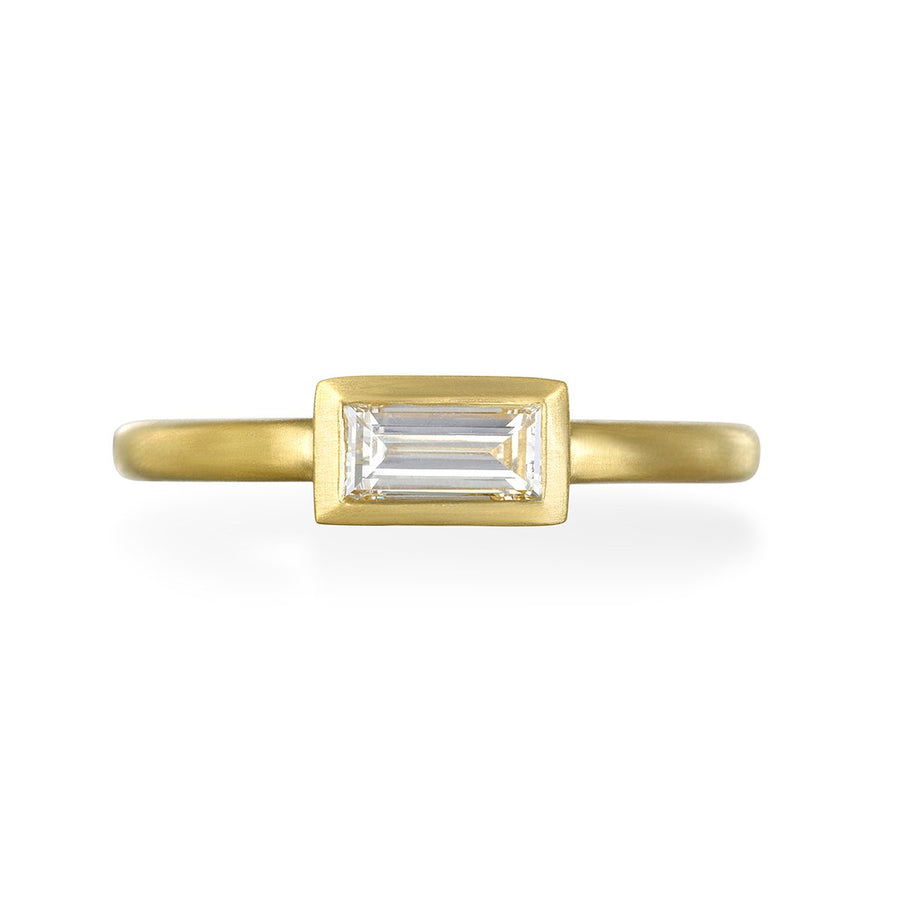 18 Karat Gold Diamond Baguette Bezel Ring-.40 Carats