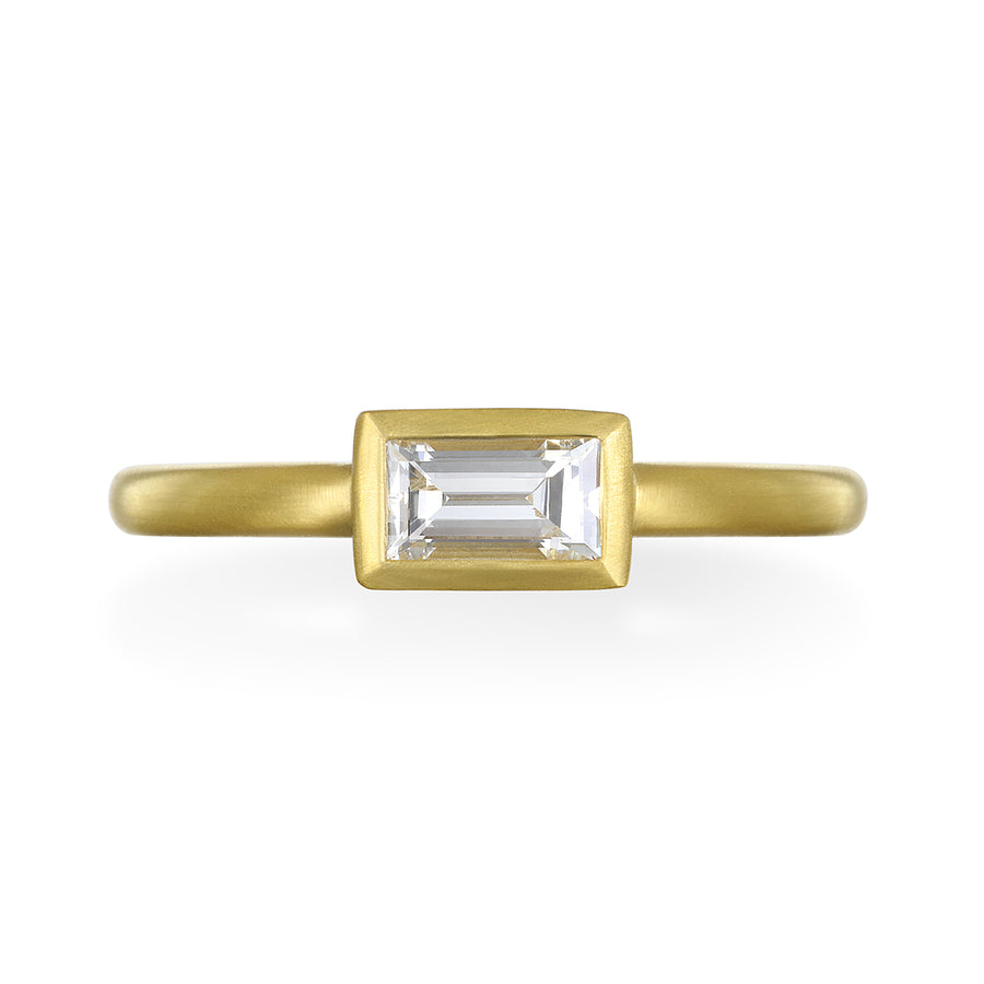 18 Karat Gold Diamond Baguette Bezel Ring-.48 Carats
