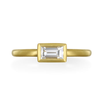 18 Karat Gold Diamond Baguette Bezel Ring-.40 Carats