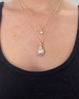 18 Karat Gold Mabe Pearl and Diamond Pendant