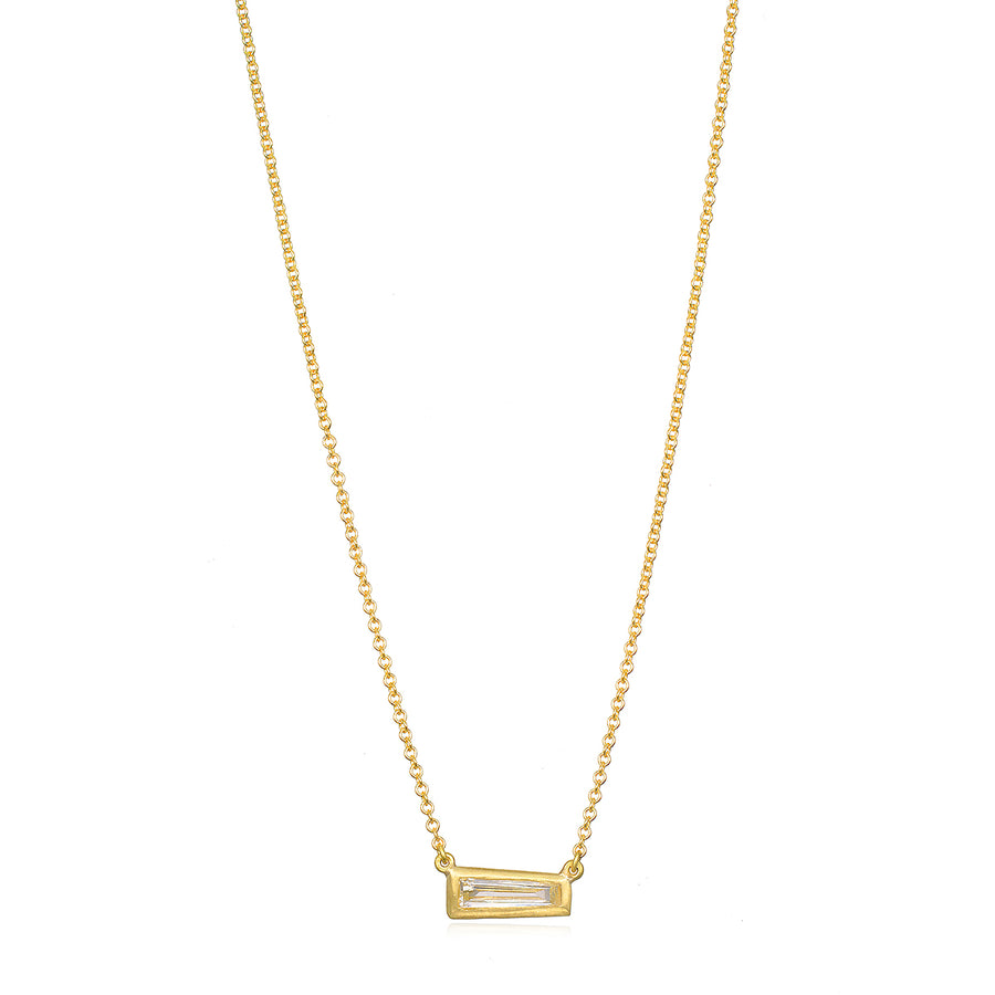 Tapered Diamond Baguette Necklace