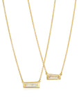 18 Karat Gold Tapered Diamond Baguette Necklace