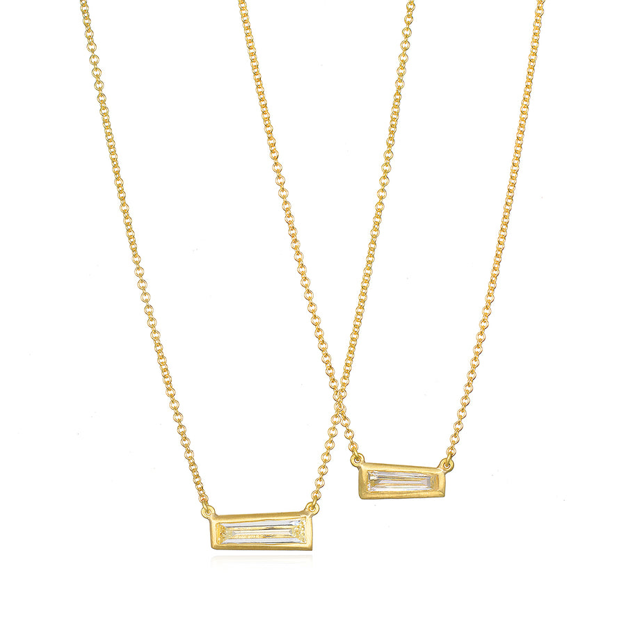 Tapered Diamond Baguette Necklace