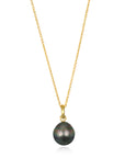 18 Karat Gold Black Tahitian Baroque Pearl Pendant
