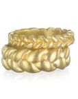 18 Karat Gold Wide Braided Stack Ring