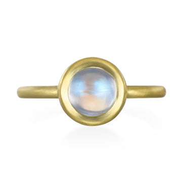 18 Karat Gold Blue Moonstone Bezel Ring