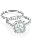 Platinum Cushion Halo Engagement Ring