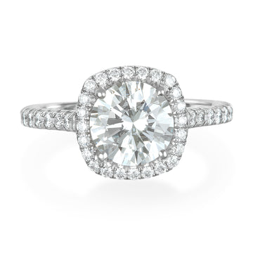 Platinum Cushion Halo Engagement Ring