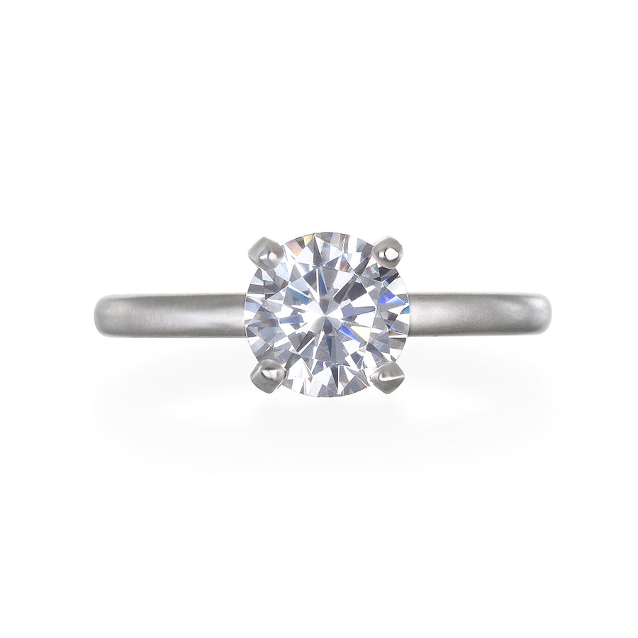 Platinum 4-Prong Solitaire Mounting - Diamond sold separately