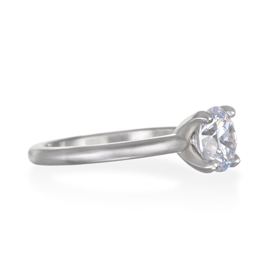 Platinum 4-Prong Solitaire Mounting - Diamond sold separately