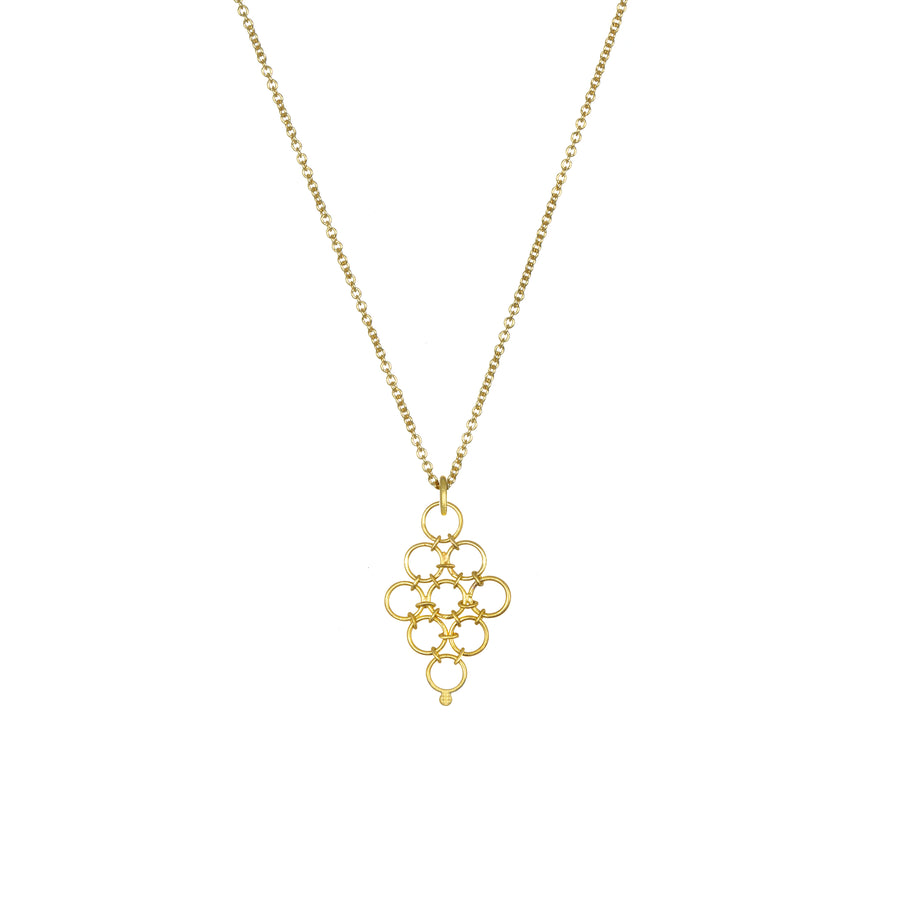 18 Karat Gold Mesh Pendant