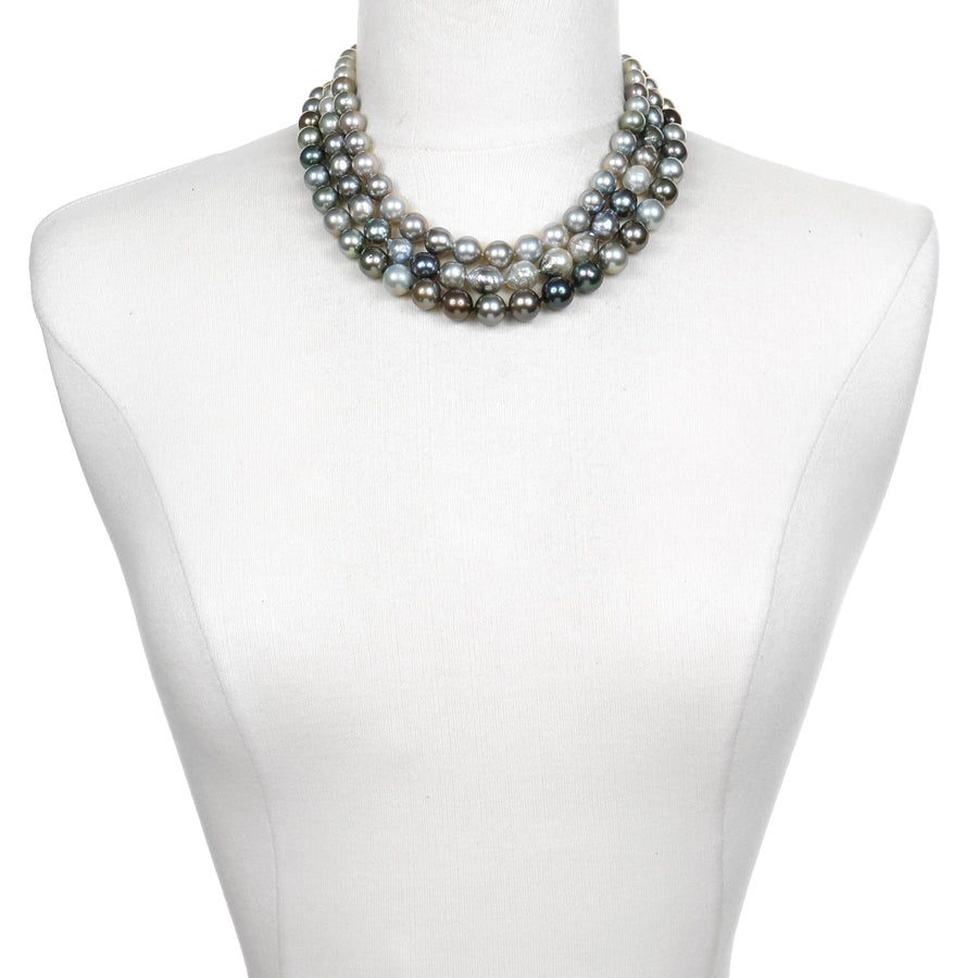 Silver Gray Tahitian Pearl Necklace