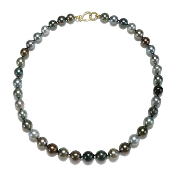 18 Karat Gold Black Tahitian Pearl Necklace