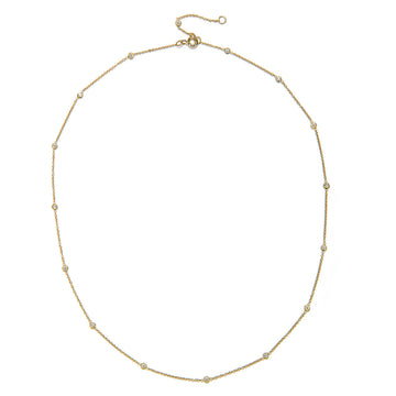 18 Karat Gold Diamond Station Necklace-.48