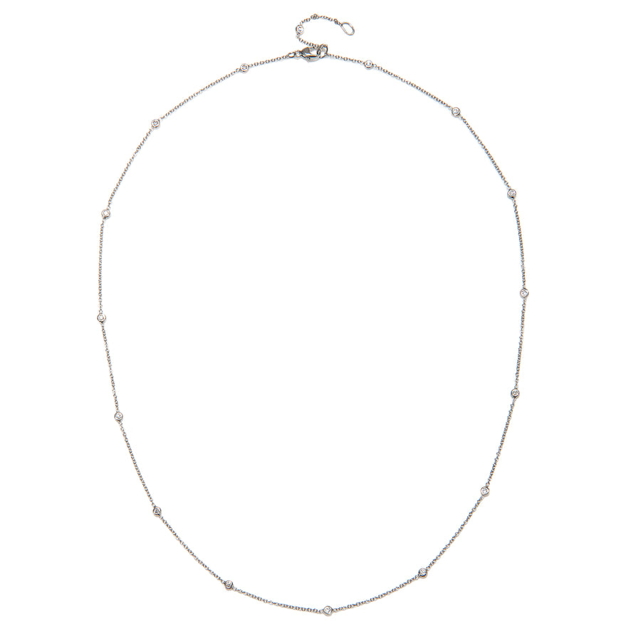 Platinum Diamond Station Necklace