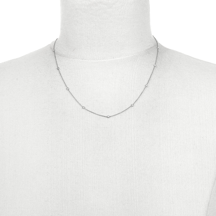 Platinum Diamond Station Necklace