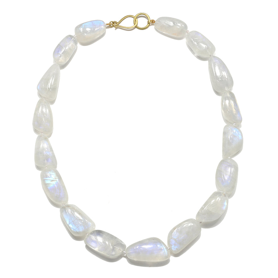 18 Karat Gold Moonstone Bead Necklace