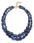 18 Karat Gold Tanzanite Double Strand Bead Necklace
