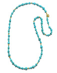 18 Karat Gold Turquoise Bead Necklace