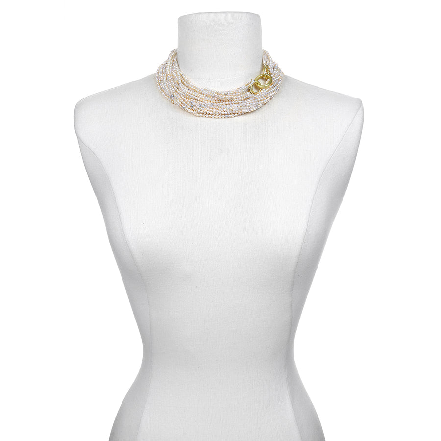 Multistrand Akoya Keshi Pearl Necklace