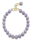 18 Karat Gold Lavender Jade Bead Necklace