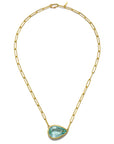 18 Karat Gold Blue-Green Beryl Necklace