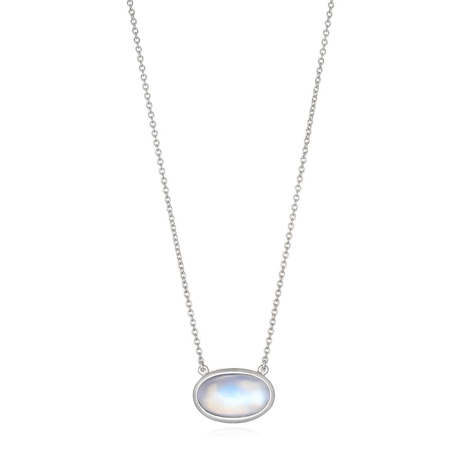 18 Karat Gold Oval Moonstone Pendant Necklace 13.30 Cts
