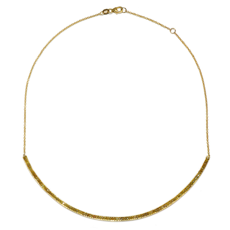 18 Karat Gold Milky Diamond Collar Necklace