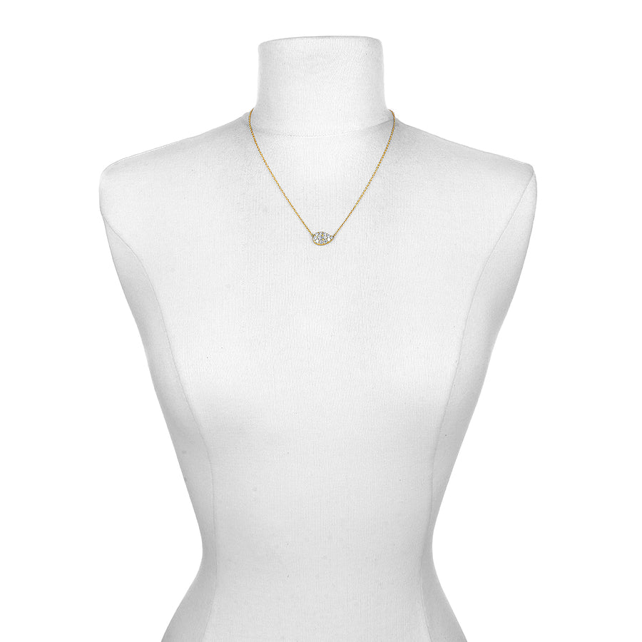 18 Karat Gold Diamond Studded Pear Shape Necklace