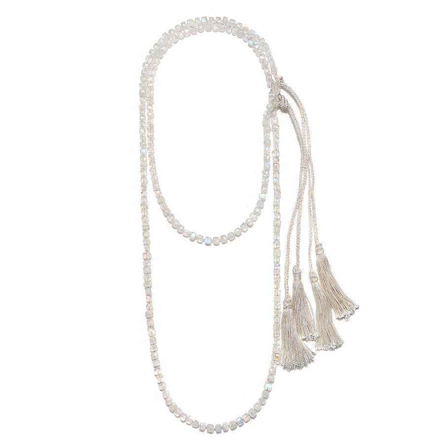 Cube Necklace with Silk Braid