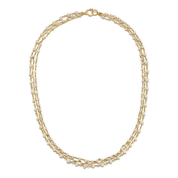 18 Karat Gold Natural Pearl Necklace