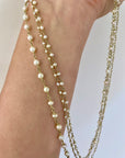 18 Karat Gold Natural Pearl Necklace