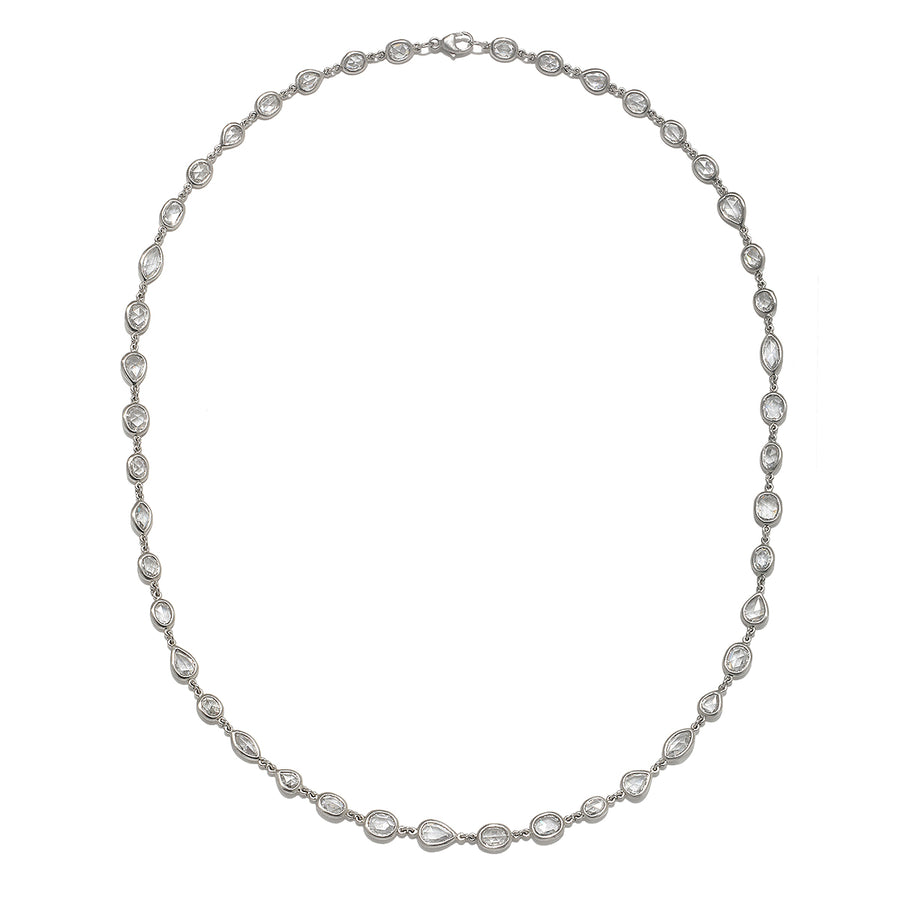 Platinum Rose Cut Diamond Necklace