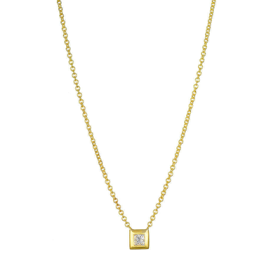 Princess Cut Solitaire Necklace